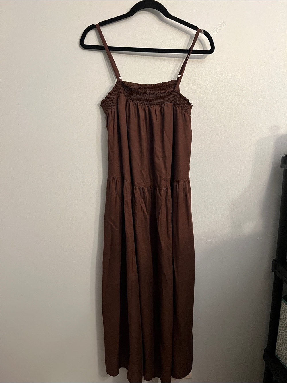 Old Navy Brown Smocked Tiered Maxi Dress M NWT